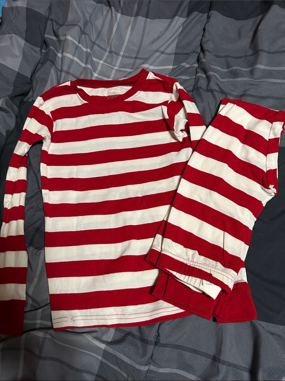 Toddler/Child Red & White Striped Long Sleeve Pajama Set